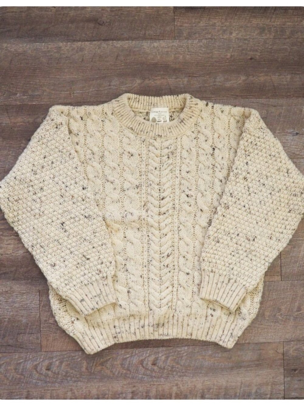 Vintage Cottage Knitwear Aran by Classic Knits Chunky Fisherman Cable Knit - Picture 1 of 9